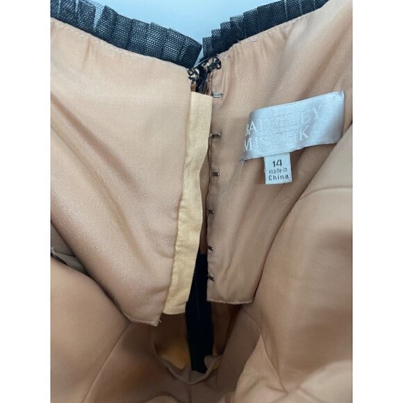 NEW Badgley Mischka Lace Silk Black Overlay Strapless Maxi Dress 14 - Picture 5 of 6